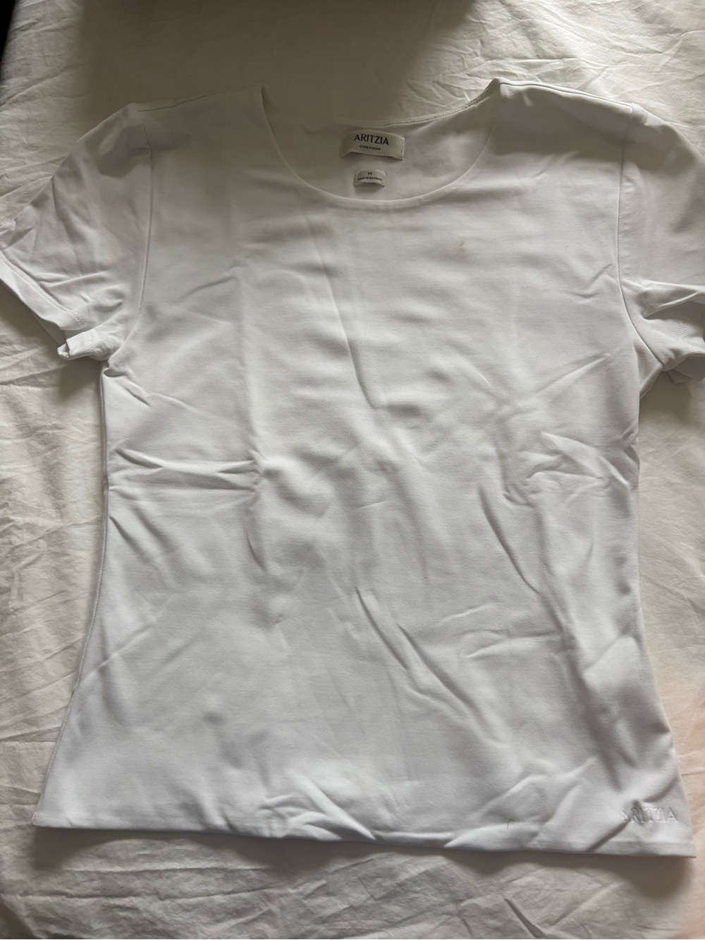 Aritzia White Short Sleeve contour top